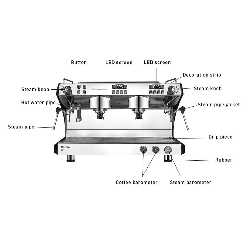 Espresso Machine Semi Auto - Halbautomatische Barista-Espressomaschine für Gewerbliche Nutzung Hergestellt