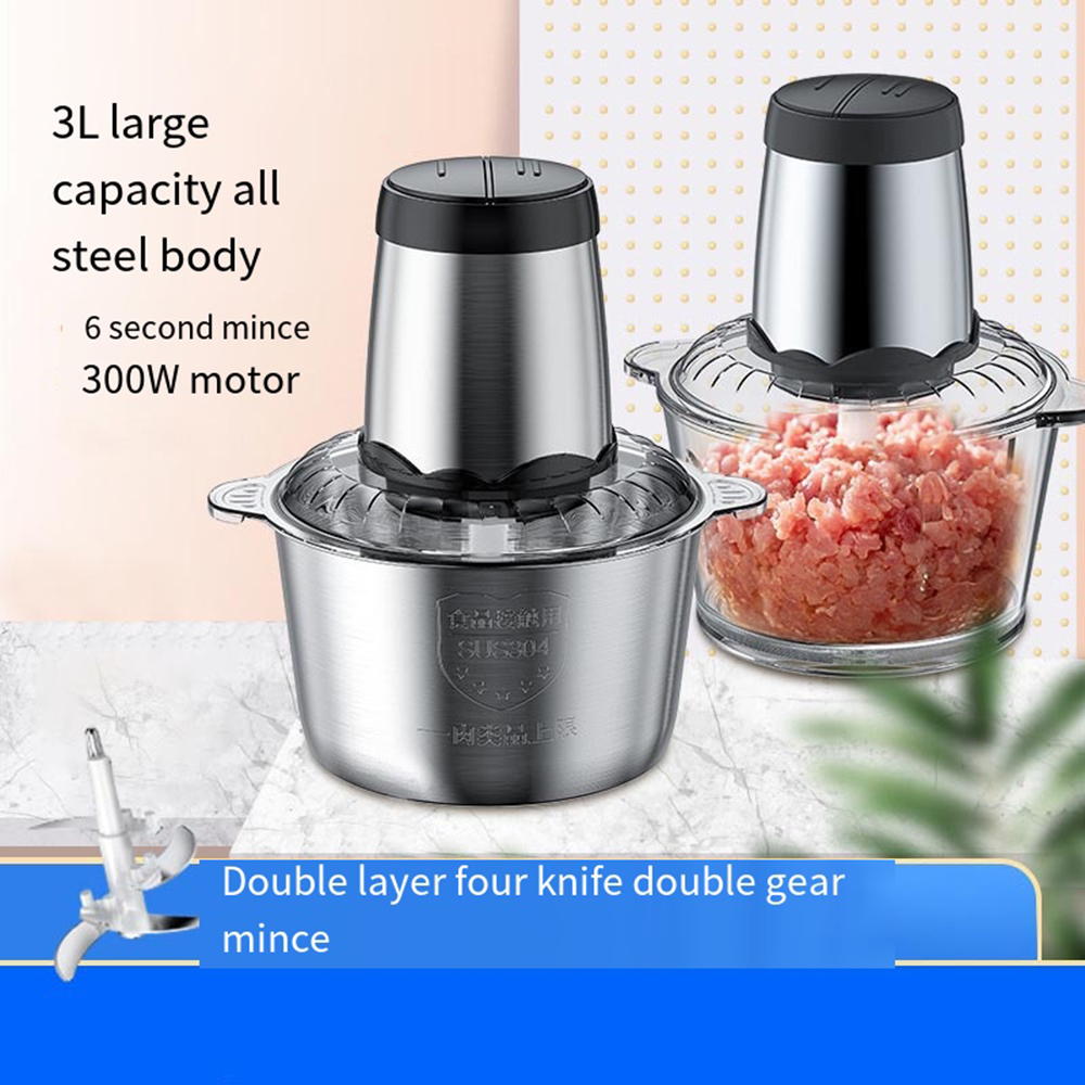 Meat Grinder Attachment - Elektrische Fleischmühle 3L/2L Edelstahl Fleischzerkleinerer Mixer