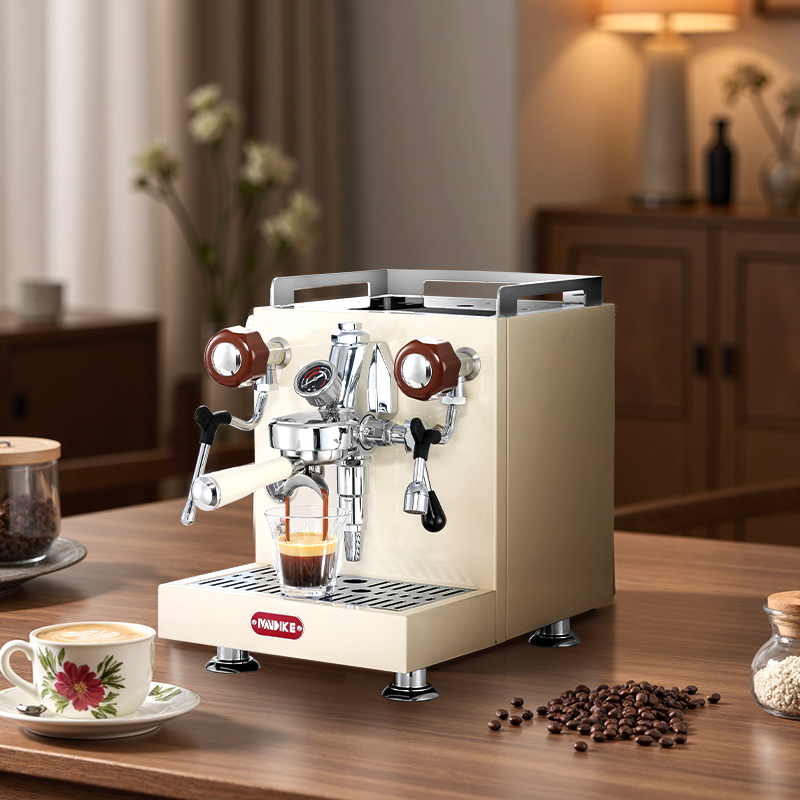 Espresso Machine Semi Auto - MDK Weiße 58-mm-Kaffeemaschine mit Doppelkessel |
