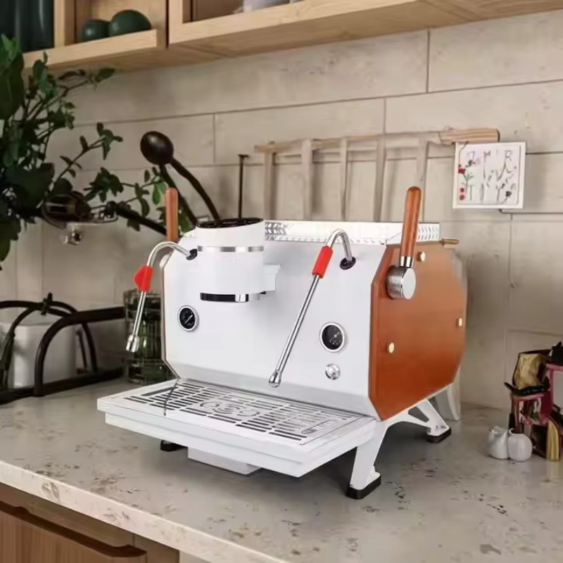 Espresso Machine Semi Auto - Einzelgruppen-Halbautomatische Espressomaschine 12 Tassen Programmierbar Edelstahl